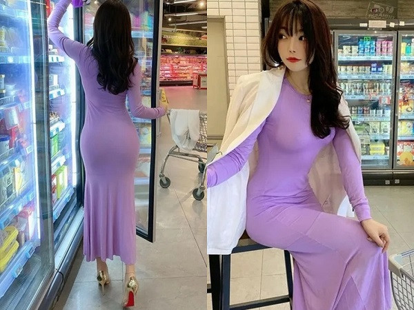 Để trang phục thêm phần kín đáo, cô khoác một chiếc áo dài tay kiểu croptop. Thế nên, khi mặc những mẫu váy body đi chợ, cần chú ý lựa chọn kiểu dáng và chất liệu phù hợp.