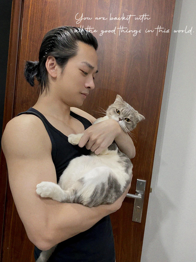 Theo chính Trần Nghĩa chia sẻ, "cục cưng" của anh là một chú mèo Anh lông ngắn tên Bê Tông.