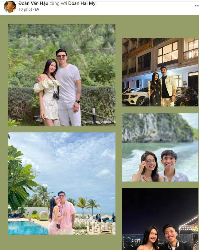 Chuyện Đoàn Văn Hậu và Doãn Hải My là một cặp thì nhiều người đã biết rất rõ. Nhưng mãi tới tối qua, chân sút gốc Thái Bình mới công khai ảnh bên Top 10 Hoa Hậu Việt Nam, chính thức xác nhận mối quan hệ.