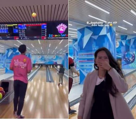 Thoải mái tâm lý nên sau trận đấu, hậu vệ Đoàn Văn Hậu đã lên đồ hẹn hò bạn gái Doãn Hải My đi uống trà, chơi bowling.