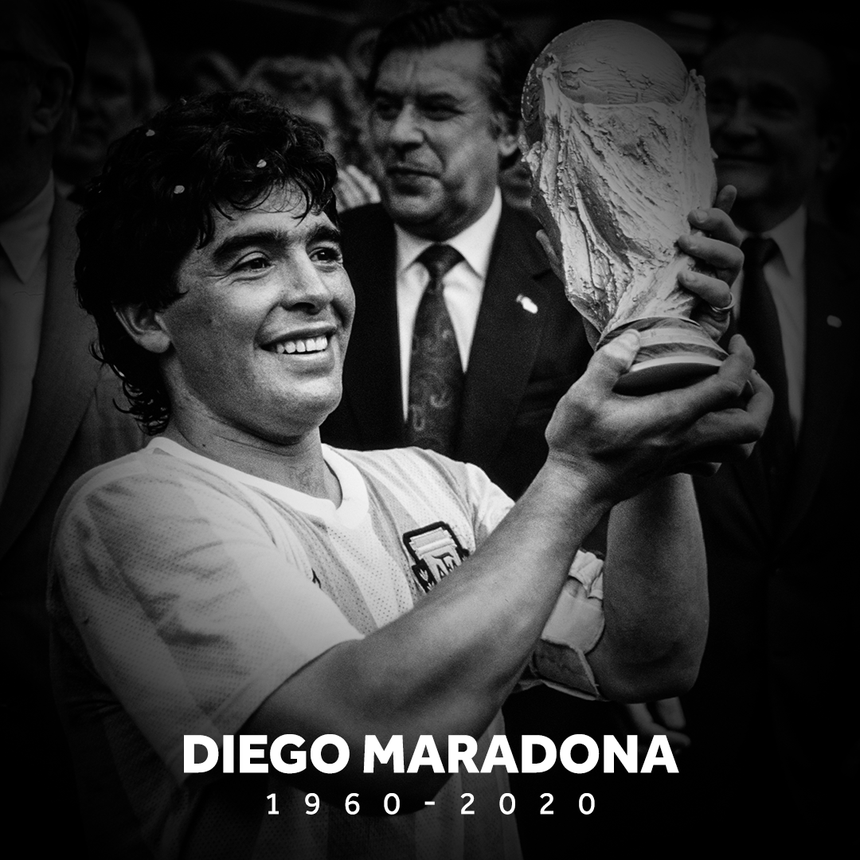 Huyền thoại bóng đá Diego Maradona qua đời ở tuổi 60. Ảnh: BR Football.