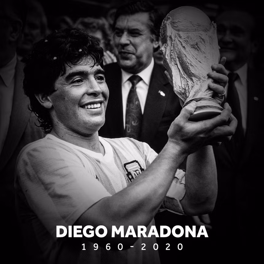 Huyền thoại bóng đá Diego Maradona qua đời ở tuổi 60. Ảnh: BR Football.