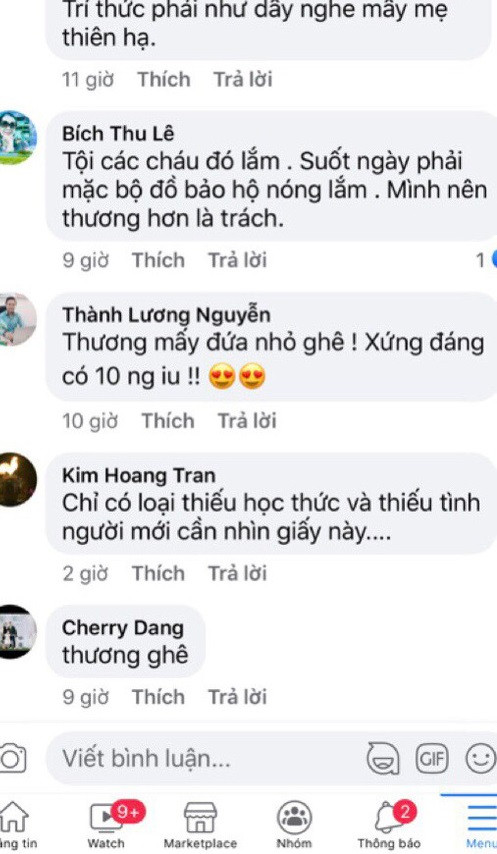 Còn trên mạng xã hội, các thành viên dành lời khen ngợi và liên tục "thả tim" cho thông điệp đáng yêu này