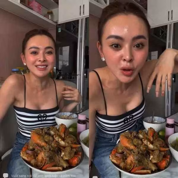 Cụ thể, cách đây không lâu Trang Nemo khiến dân mạng "ngỡ ngàng, ngã ngửa" khi đang livestream với làn da trắng mịn, căng bóng thì gương mặt bất ngờ tối sầm lại, lộ nhiều khuyết điểm.