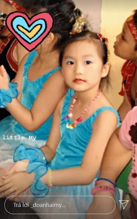 Mới đây, Doãn Hải My hé lộ một số bức ảnh lúc còn nhỏ. Có thể thấy, lúc còn nhỏ, bạn gái tin đồn của cầu thủ đội tuyển Việt Nam khá dễ thương.