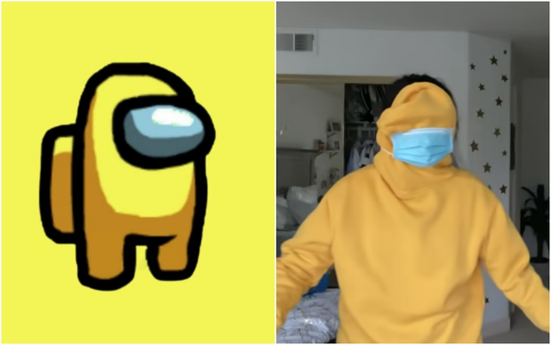 Jenny Huỳnh cũng làm y chang nhưng thay vì chỉ dùng chiếc gối để che cơ thể như mọi người, cô bạn lại mặc một bộ quần áo bên trong nên trông khá hài hước.