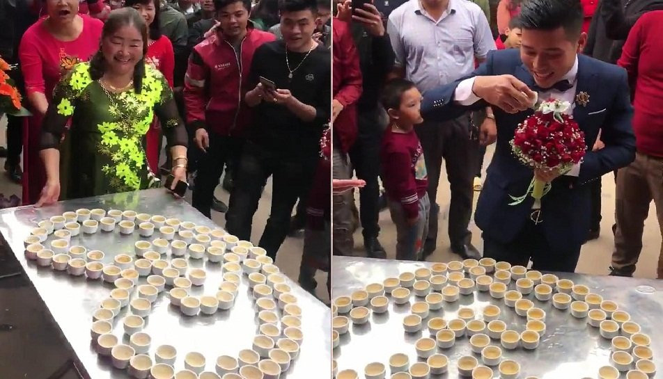 Sau khi bài đăng được các fanpage chia sẻ, hai luồng ý kiến đã nổ ra. Một bên cho rằng đây chỉ là một trò đùa vui vẻ để sau này cô dâu chú rể nhớ lại, bên kia thì thấy thử thách này đã đi quá xa, không có gì hay ho để đem khoe. Tuy vậy, đây vẫn là một kỉ niệm đáng nhớ trong đời của cả hai người trong ngày đón dâu.