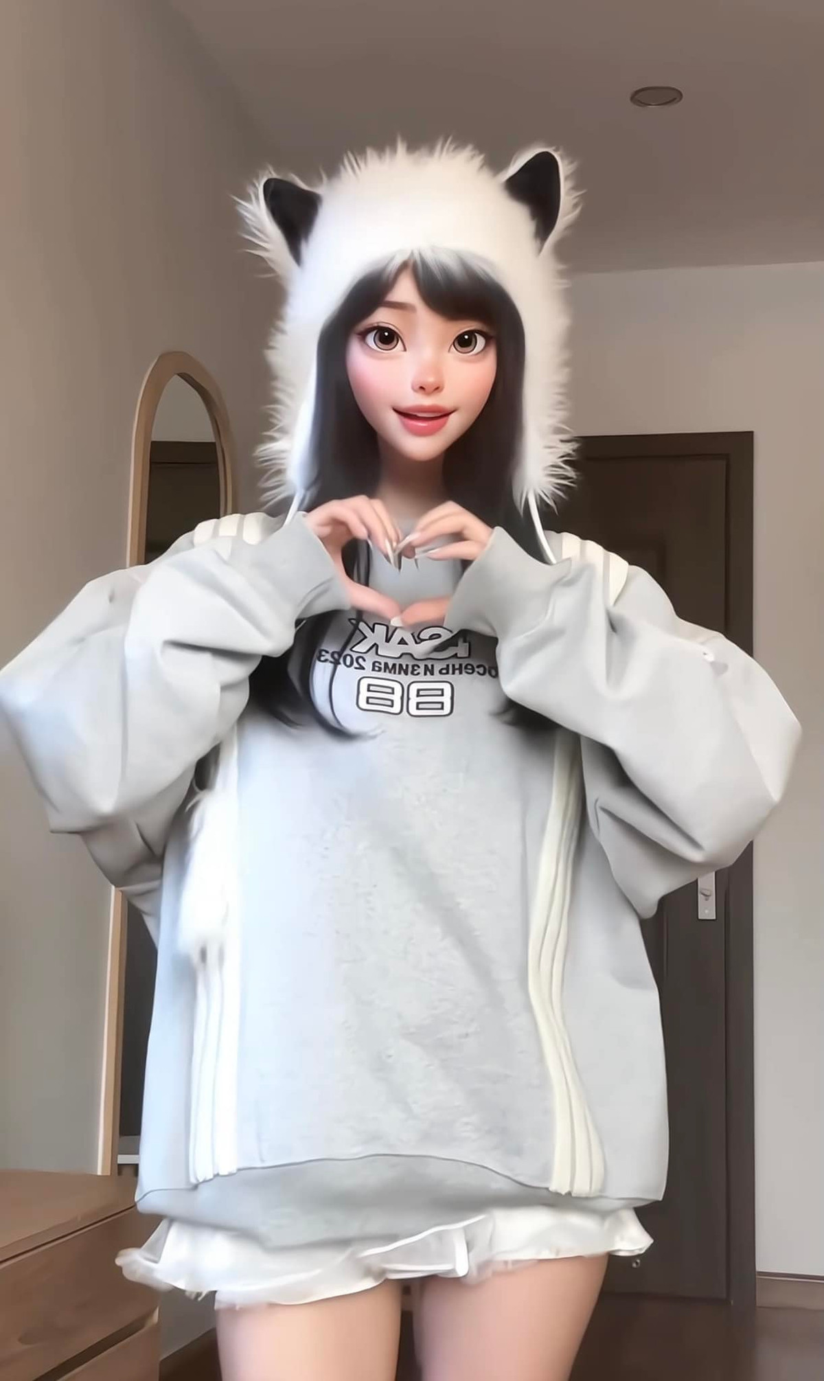 Bên cạnh đó, nàng hot girl còn có thêm một lí do để trở thành tâm điểm của sự chú ý đó là cô nàng quyết tâm giữ kín danh tính bằng cách che mặt.