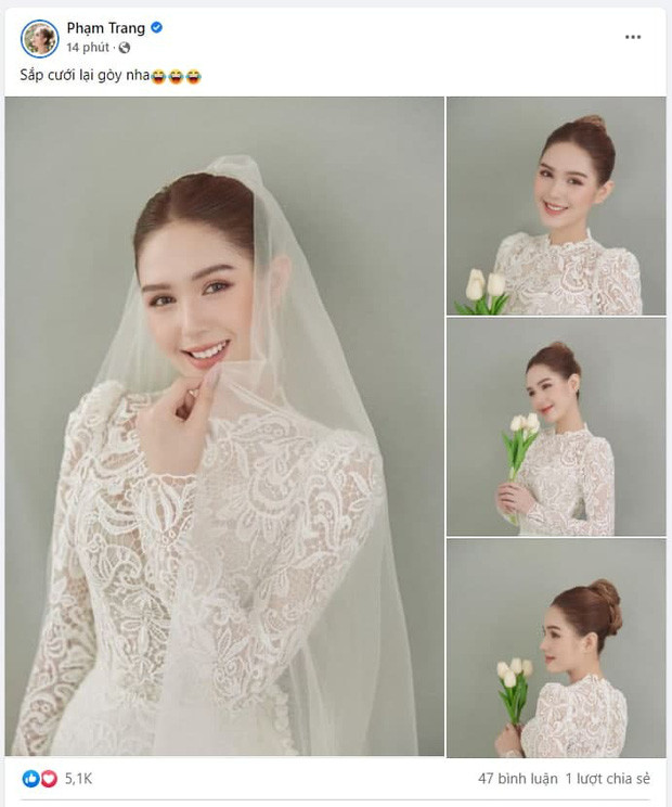 Vừa mới đây, trên trang Facebook cá nhân hot girl Xoài Non đã chia sẻ những bức ảnh mới của mình trong một bộ váy cưới lộng lẫy.