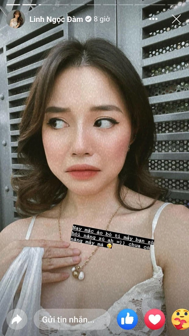 Ngay sau khi tin đồn rộ lên Linh Đàm "độ loa", cô nàng đã phải lên tiếng thanh minh trên story.