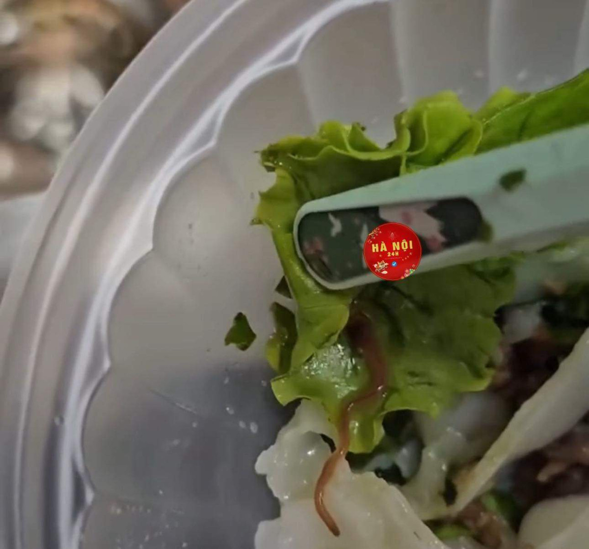 Theo chia sẻ của vị khách, cô là khách quen của quán gần 20 năm qua nhưng đây là lần đầu tiên gặp phải trải nghiệm đáng sợ. Sau khi cắn thử miếng phở cuốn thấy có mùi lạ, cô thả vội xuống bát thì thấy cảnh tượng "sởn gai ốc" hiện ra trước mắt.