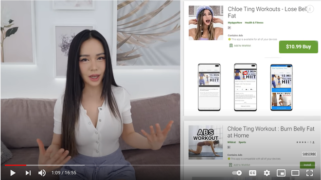 Đa phần các video của Chloe Ting đều rất gần gũi với người xem, dễ thực hiện theo hướng dẫn, không xa rời thực tế và không cần đến quá nhiều dụng cụ tập luyện.