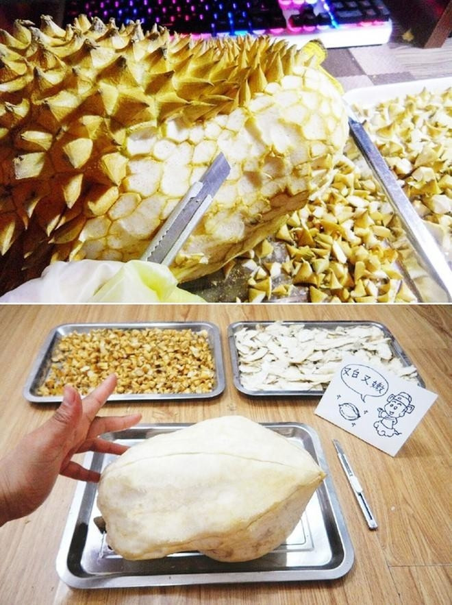 Có người ngây thơ đến mức gọt sầu riêng như gọt dưa ư?