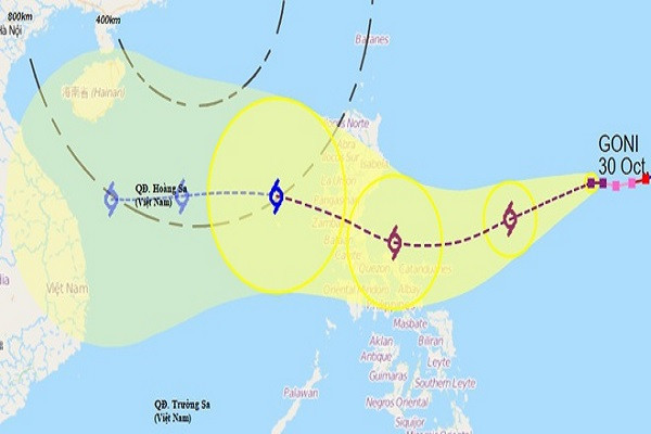 Goni manh thanh sieu bao truoc khi vao Bien Dong