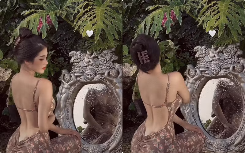 Nhi Trinh có vòng eo 5X cùng tấm lưng trần nõn nà. Cô nàng từng thủ thỉ bản thân không phải người đam mê tập luyện song may mắn có được vóc dáng nhuận mắt.