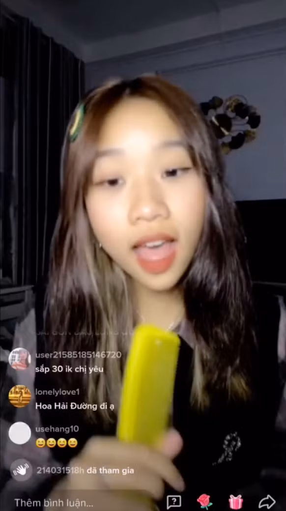 Cách đây hơn 2 năm, hình ảnh cô gái cầm một chiếc lược vàng để hát gây bão mạng. Nữ Tiktoker này sau đó được xác định là Vũ Đàm Thùy Dung (SN 2004 - biệt danh khi ấy là Yung).