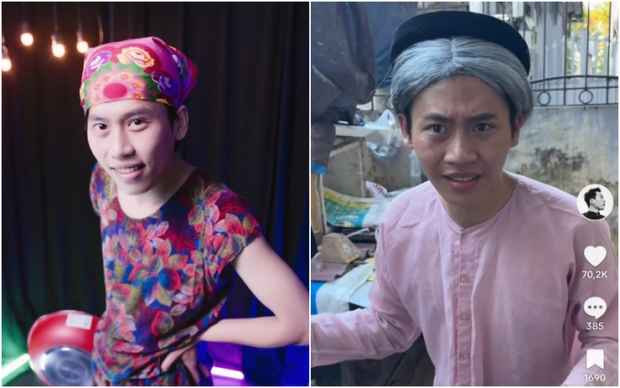 Vài năm trở lại đây, Phạm Vinh (sinh năm 1999, Hưng Yên) là một cái tên quen thuộc với hội lướt MXH quá 180 phút/ngày. Anh chàng chính là bà hàng xóm "Tóp Tóp" của mọi nhà với tạo hình đồ bộ hoa hoè, chiếc khăn buộc đầu cũng vải hoa, mắt liếc rõ bén,...