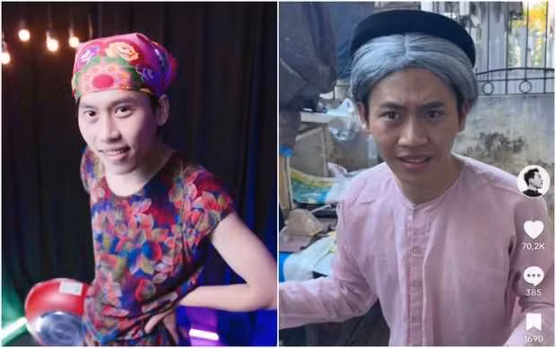 Vài năm trở lại đây, Phạm Vinh (sinh năm 1999, Hưng Yên) là một cái tên quen thuộc với hội lướt MXH quá 180 phút/ngày. Anh chàng chính là bà hàng xóm "Tóp Tóp" của mọi nhà với tạo hình đồ bộ hoa hoè, chiếc khăn buộc đầu cũng vải hoa, mắt liếc rõ bén,...