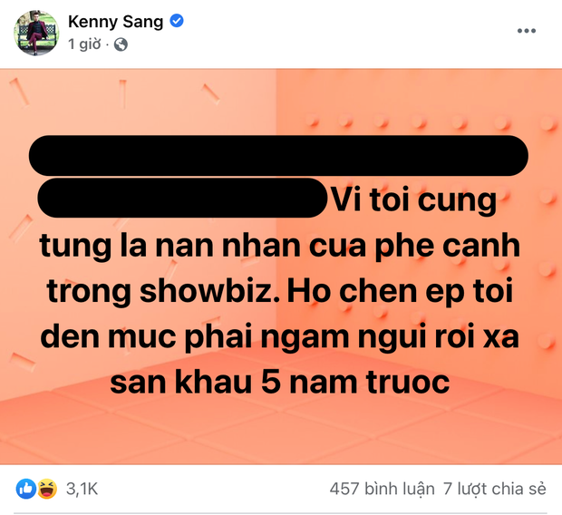 Mới đây, "thánh nổ" một thời Kenny Sang lại có màn comeback không thể sốc hơn với lời "tố.