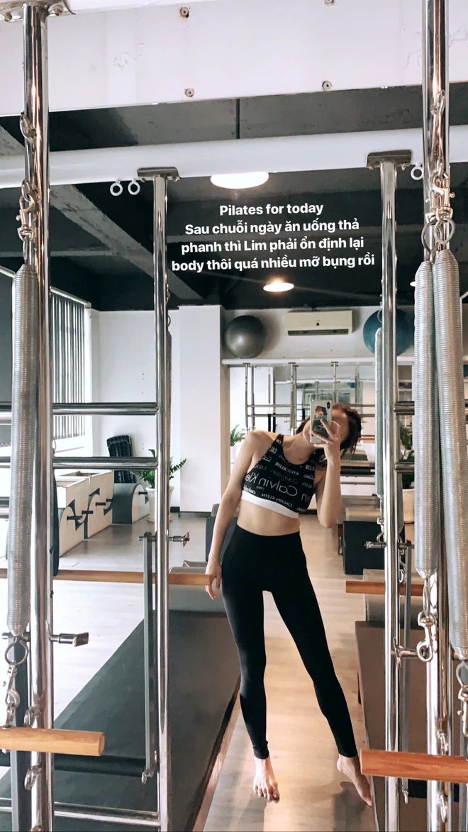 Salim cho biết đây chính là cách để giảm mỡ bụng, "ổn định lại body" của mình.