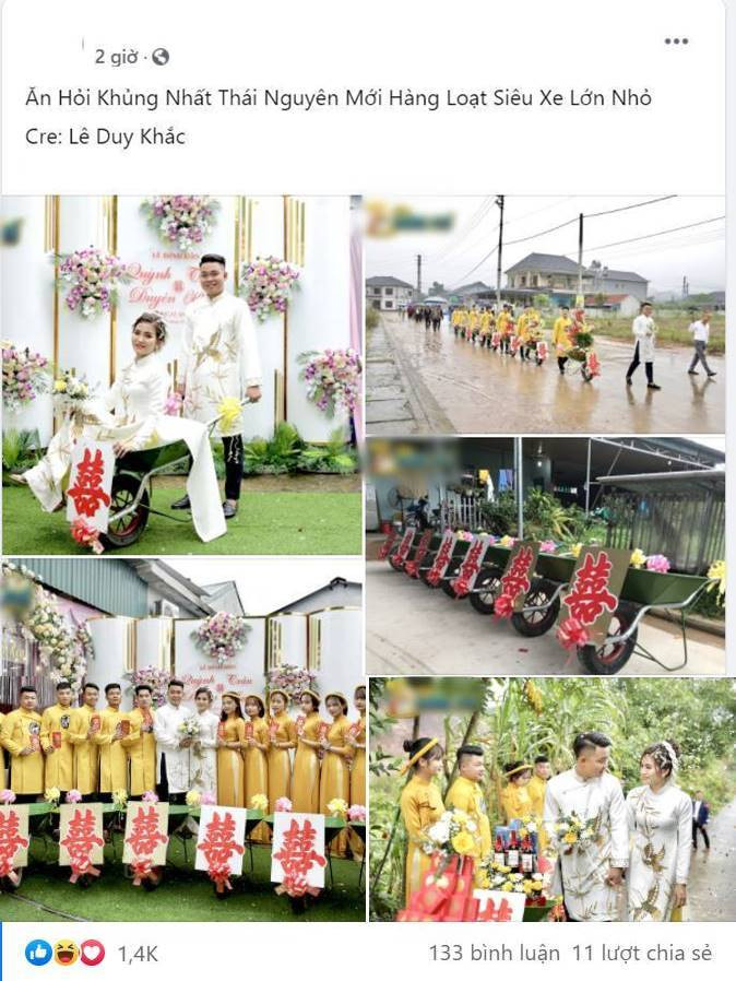 Cách đây ít giờ, dân tình chia sẻ rần rần những hình ảnh trong đám hỏi đặc biệt ở Thái Nguyên.