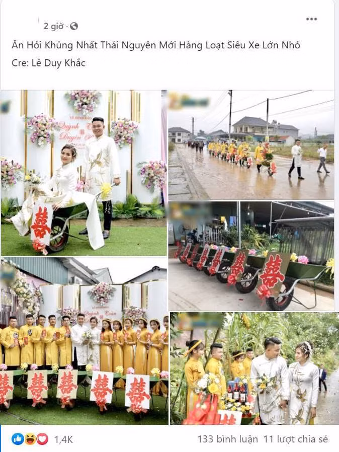 Cách đây ít giờ, dân tình chia sẻ rần rần những hình ảnh trong đám hỏi đặc biệt ở Thái Nguyên.