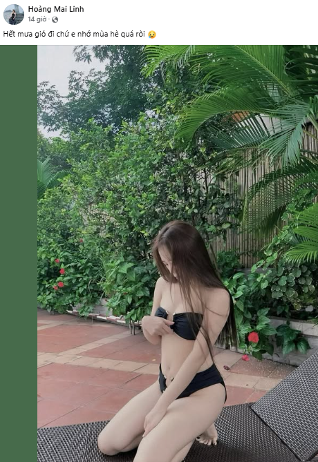 Mới đây, trong những ngày thời tiết nồm ẩm khó chịu, Mai Linh Zuto đăng trạng thái vu vơ: "Hết mưa gió đi chứ e nhớ mùa hè quá ròi".