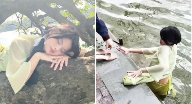 Dịp cận Tết, đi khắp các đường phố tại các TP lớn như Hà Nội hay TP HCM đâu đâu cũng thấy hội chị em xúng xính áo dài chụp ảnh. Cũng từ đây mà nhiều tình huống dở khóc dở cười được netizen truyền tay nhau.