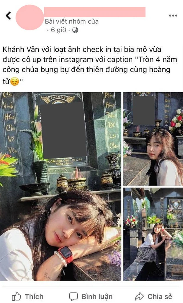 Cụ thể, vào tối ngày 12/4, Đỗ Khánh Vân đã đăng lên MXH kèm theo caption: "Tròn 4 năm công chúa bụng bự đến thiên đường cùng hoàng tử".