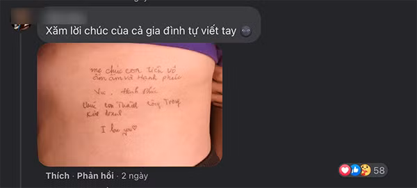 Nguyễn An chia sẻ trên trang cá nhân: "Tiếng Việt vốn là ngôn ngữ vô cùng đẹp và có chiều sâu, do đó mình mong rằng nhiều người có thể cảm nhận được điều này thông qua một chất liệu mới: hình xăm...