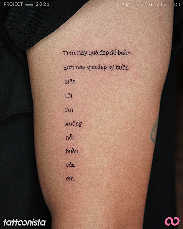 Trào lưu hình xăm mang tên "Xăm tiếng Việt đi" do anh Nguyễn An, một thợ xăm đang sinh sống và làm việc tại TP HCM khởi xướng.