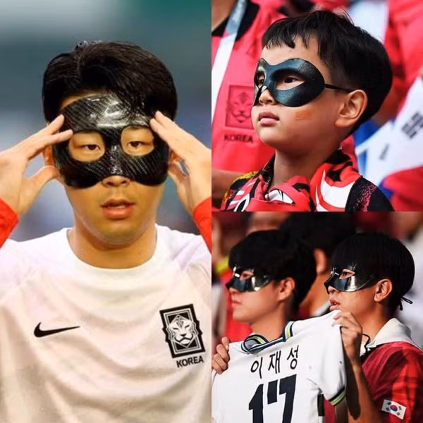 Một hình tượng khác của cổ động viên Hàn Quốc cũng gây ấn tượng không kém trong tối qua chính là chiếc mặt nạ. Nhiều người cho rằng cách hóa trang này của người Hàn khá giống với nhân vật Batman (người dơi).