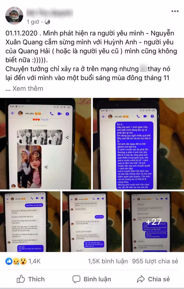 Ban gai Quang Hai bat ngo bi boc phot 