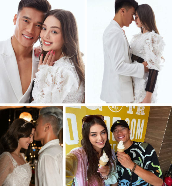 Khoác trang phục bảo hộ kín mít, đeo bao tay và kính chống giọt bắn cẩn thận, thủ môn Bùi Tiến Dũng tuổi xách những túi quà để đến từng hộ dân khó khăn ở các điểm khác nhau.