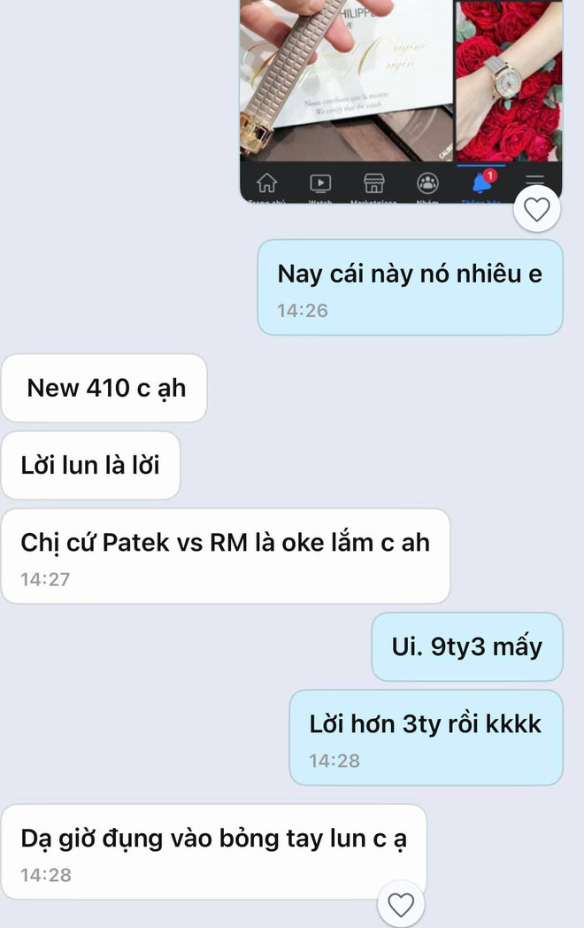 Cụ thể, trong status mới nhất, Đoàn Di Băng chia sẻ thông tin chiếc đồng hồ đính kim cương Patek Philippe được mua với giá 6,1 tỷ của mình đã tăng giá lên đến 9,4 tỷ.