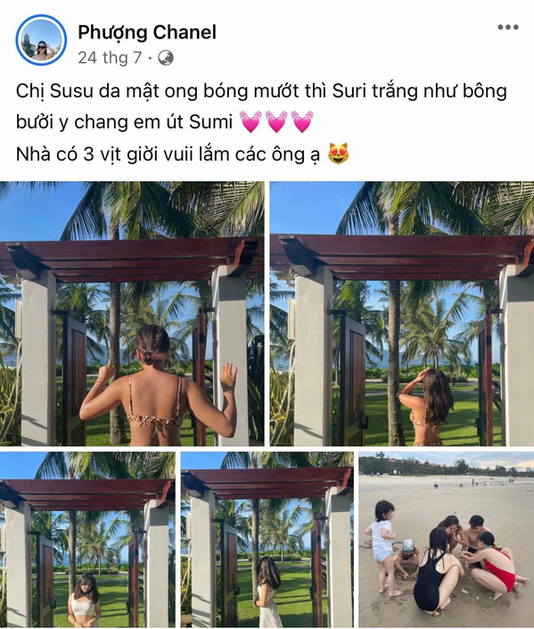 SuSu cũng không ngần ngại đăng tải những hình ảnh khoe thân hình đồng hồ cát trong những bộ bikini nóng bỏng.