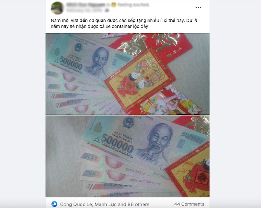 Được sếp mừng tuổi nhiều chắc hẳn có cả container lộc trong năm mới.