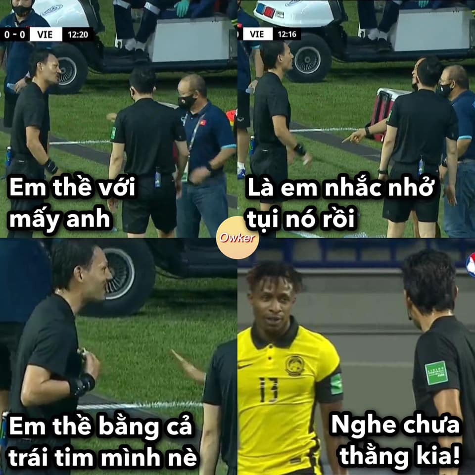 Bên cạnh những biểu cảm được các phóng viên Việt Nam ghi lại khi ngồi trong khu kĩ thuật, biểu cảm của HLV Park Hang Seo trong suốt trận thắng Malaysia cũng được dân mạng đưa vào tuyển tập chế ảnh bóng đá.