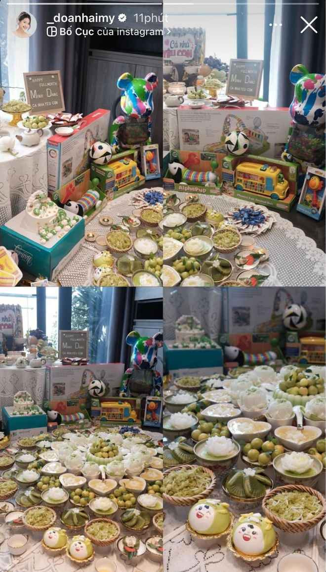 Mâm cỗ đầy tháng của em bé nhà Đoàn Văn Hậu