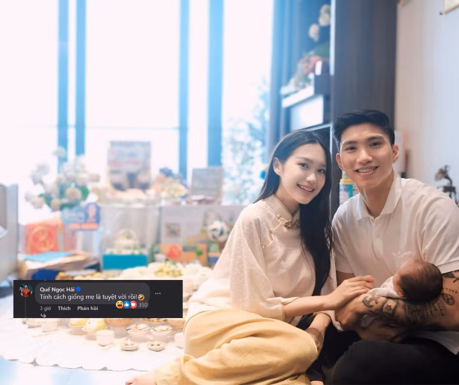 Đáng chú ý, đồng đội của Đoàn Văn Hậu tại đội tuyển Việt Nam là Quế Ngọc Hải có bình luận: "Tính cách giống mẹ là tuyệt vời rồi". Đây là một câu đùa khá vui của Hải Quế bởi ai cũng biết, Văn Hậu khá nóng tính trên sân cỏ.