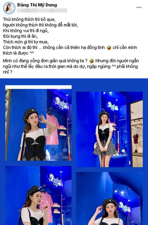 Cụ thể, Midu có viết: "Thứ không thích thì bỏ qua, người không thích thì không để mắt tới, khi không vui thì đi ngủ, đói bụng thì đi ăn, thích món gì thì tự mua. Còn thích ai đó thì không cần cả thiên hạ đồng tình chỉ cần mình thích là được. Mình có đang sống đơn giản quá không ta ? Nhưng đời người ngắn ngủi như thế lấy đâu ra thời gian mà do dự, ngập ngừng phải không nhỉ".