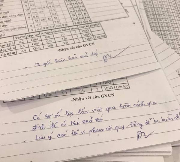 Một lời nhận xét sổ liên lạc vô cùng có tâm của cô giáo dịp cuối năm.