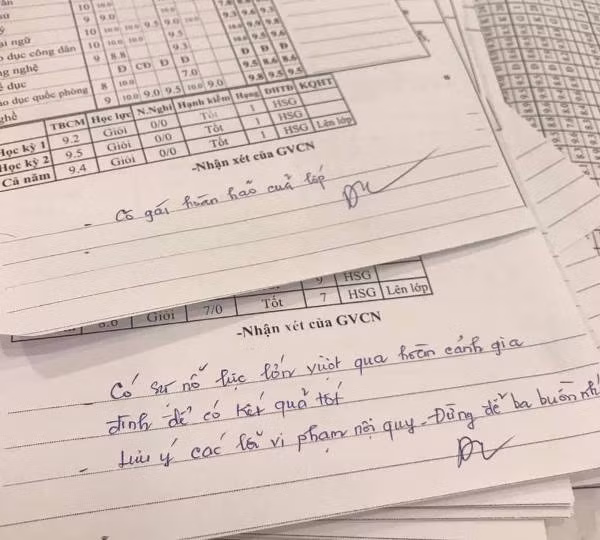 Một lời nhận xét sổ liên lạc vô cùng có tâm của cô giáo dịp cuối năm.