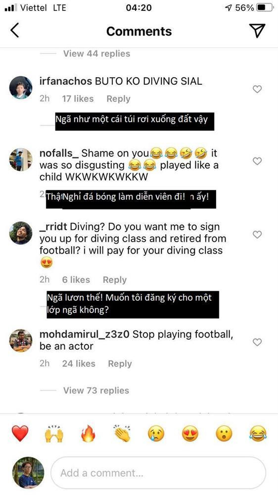 Cú ngã của Văn Toàn sau đó khiến anh bị tấn công dồn dập bởi người hâm mộ Malaysia. Họ gọi anh là "lươn lẹo" và cho rằng đây là một cú "ngã lươn".