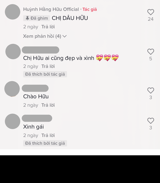 Bên cạnh đó, khi có người nhầm lẫn Phương Thảo là con ruột bà Phương Hằng, Hằng Hữu đã nhanh chóng giải thích Phương Thảo là chị dâu mình và nhiệt tình thả tim cho những bình luận khen chị xinh.