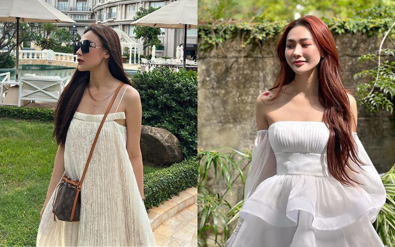 Bạn gái Vũ Văn Thanh cũng chuộng những tông màu trang nhã, không quá đậm nhưng vẫn tôn da triệt để.