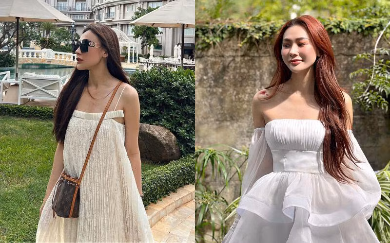 Bạn gái Vũ Văn Thanh cũng chuộng những tông màu trang nhã, không quá đậm nhưng vẫn tôn da triệt để.