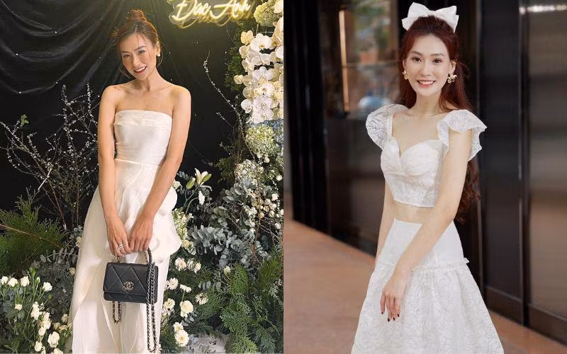 Ở đời thường, trang phục Ngọc Ánh chọn thiên hề style ngọt ngào, điệu đà hệt tiểu thư.