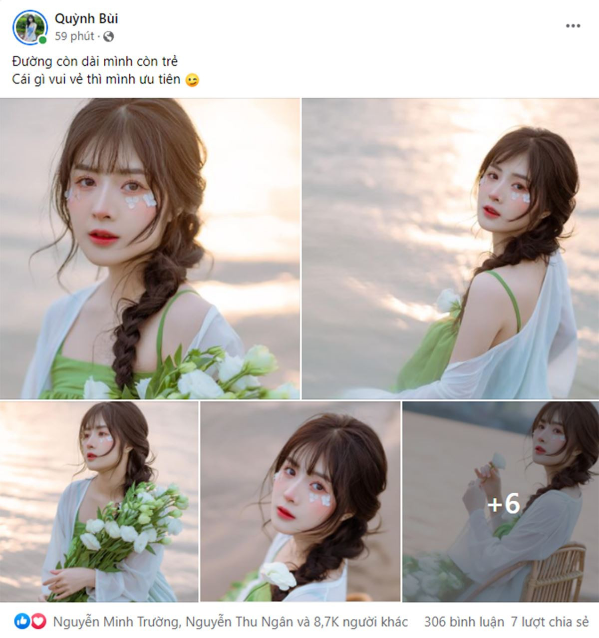 Bỏ lại sau lưng những thị phi bị dân mạng chỉ trích cực nặng, mới đây hot TikToker Quỳnh Alee bất ngờ tung bộ ảnh mới với phong cách "nàng thơ". lên trang cá nhân.