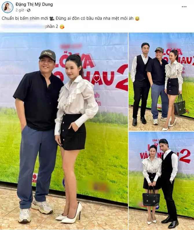 Cụ thể, trên Facebook Midu đăng ảnh bên đạo diễn Đức Thịnh cùng một đồng nghiệp nam khác.